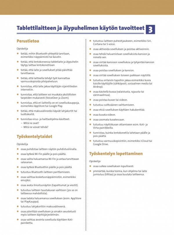 Tikas-opetussuunnitelma & arviointilomakkeet: Tieto- ja viestintäteknologian tavoitteet ja arviointi
